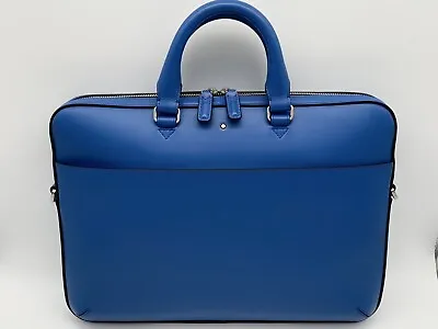 Montblanc Blue Leather Urban Ultra Slim Document Case New 100% Genuine Rp $1650 • $850