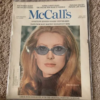 Vintage McCall's Magazine April 1969 Jackie Kennedy Cathrine Deneuve • $10