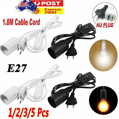 E27 Cable Cord AU Plug Pendant Lamp Light Bulb Holder Socket Base With Switch • $10.99