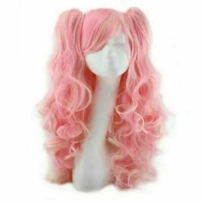 Halloween Lolita Full Curly Wig Pigtails Wavy Hair Cosplay Costume Anime Party • £23.99