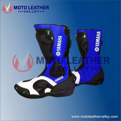 Yamaha Racing Boots Best Motorcycle Boots Yamaha Leather Racing Shoes • $135