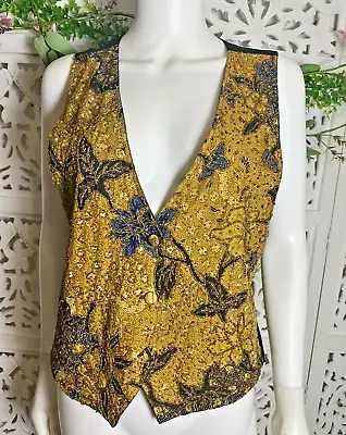 Vintage 90s The Limited Bohemian Beaded Vest Size Large • $10.05