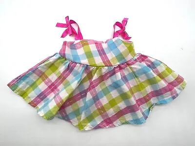 $13.99 • Buy Build A Bear Pink Pastel Gingham Checker Ribbon Sundress Dress Teddy Clothes