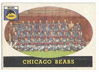 BEARS TEAM 1958 Topps Football Card #29 Chicago Bears VG+ • $4
