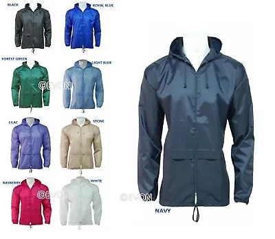 Ladies Rain Jacket Showerproof Lightweight Kagoul Rain Coat Mac Kagool Cagoule • £9.99