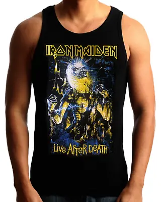 IRON MAIDEN LIVE AFTER DEATH Heavy Metal Band Black Tank Top • $13.99