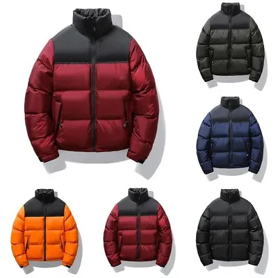 Winter Warmth Men's Quilted Padded Coat Stand Collar Puffer Cotton Bubble Jacket • $51.10