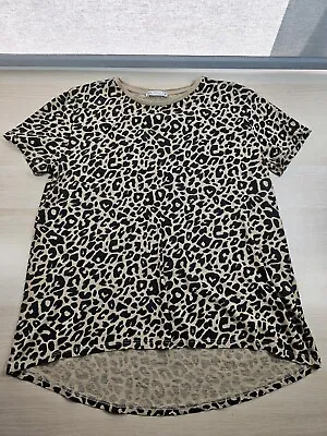 Zara Womens Leopard Animal Print T-Shirt Size M Medium  • £0.99