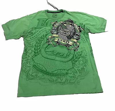 Ecko Unltd All Over Print Graphic T Shirt Men 3XL Green Short Sleeve Y2K Money • $20