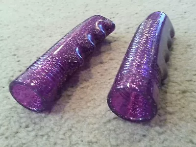 Purple  Sparkle Bicycle Grips Vintage Cruiser Schwinn Stingray Bicycle Lowrider  • $7.99