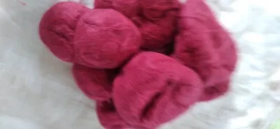 7 Skeins Raspberry Red FINE Wool Knitting Yarn 354g Vintge 12.5 Oz • $21.60