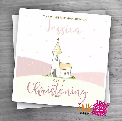 Personalised Christening Baptism Card 'Church' Girl Or Boy New Baby Any Name • £2.99