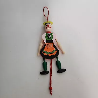 Jumping Jack Toy Puppet Pull String Wooden German Outfit Costume 7 Inches • $10.99