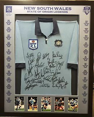 $600 • Buy Blazed In Glory - NSW  State Of Origin Legends - NRL Signed & Framed Jersey
