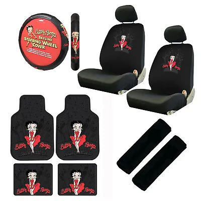 $144.80 • Buy 11pc Classic Betty Boop Car Truck Floor Mats Seat Covers & Steering Wheel Cover