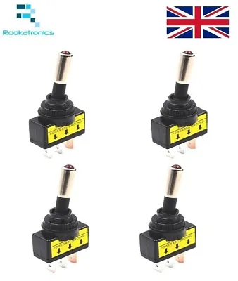 Toggle Switch 12V LED ON/OFF 20A 3 Pin Rectangular Red Green Blue Yellow • £4.99