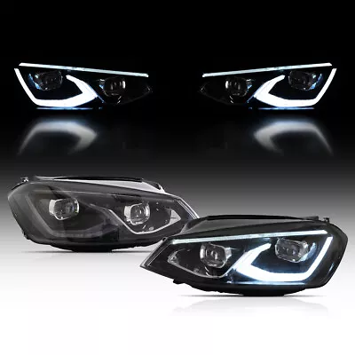 LED Headlights For 10-14 VW Volkswagen Golf 6 TDI MK6 Sequential DRL Front Lamps • $413.99