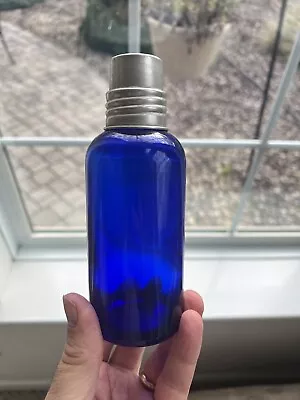 Vintage Cobalt Blue Bottle With Original Tin Cap • $14.99