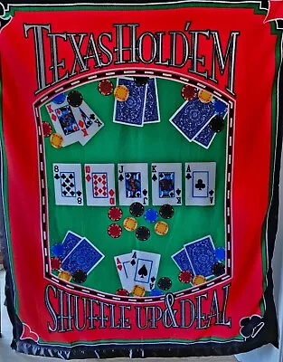 Vintage Texas Hold' Em Poker Fleece Throw Blanket 61  X 50.5  • $12.99