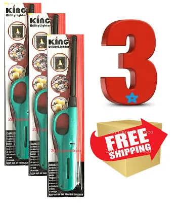 New 3 Pack King Multi Utility Lighter Assorted Colors ~ • $13.65