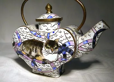 Empress Arts Miniature Enamel Cat  Teapot • $22.73