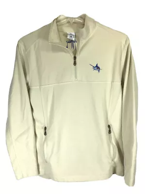 Guy Harvey Bluewater Sweater Men's M Polyester Knit 1/4 Zip Pullover Jacket • $14.97