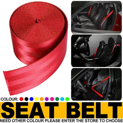 Red 3.6M Harness 3 Point Auto Car Racing Nylon Safety Retractable Lap Seat Belt • $10.49