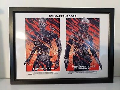 £11.50 • Buy Terminator & Terminator 2 - A4 Framed Matching Alternate Movie Poster - NEW!