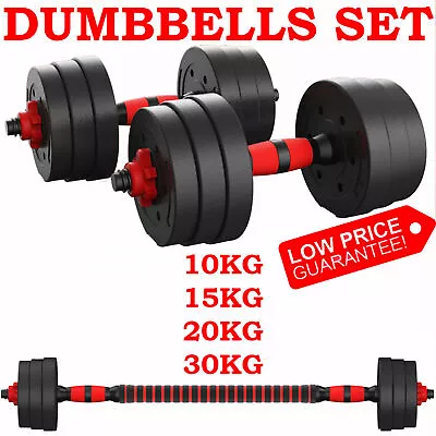 10kg/30kg Dumbells Pair Of Gym Weights Barbell/dumbbell Body Building Weight Set • £14.95