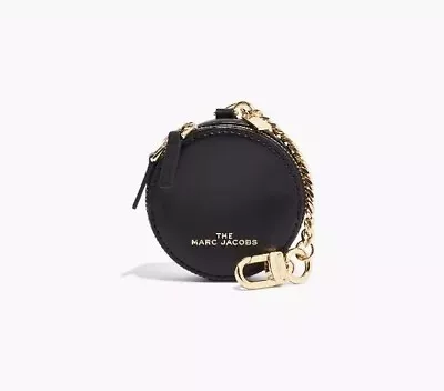 Marc Jacobs Small Round Coin Zip Pouch Black And Gold • $68