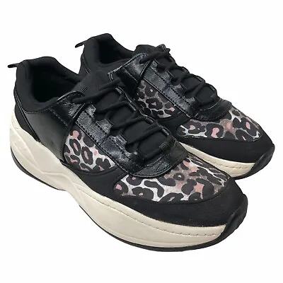 $16.99 • Buy Zara Basic Sneakers Women’s 36 (US 5.5) Athletic Shoes Black Pink Leopard