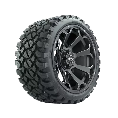 Set Of 4 GTW 15  Raven Matte Gray Lifted Golf Cart Wheels On 23  A/T Tires • $878.99