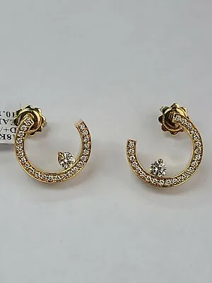 Movado 18k Yellow Gold Round Diamond Earrings • $2499