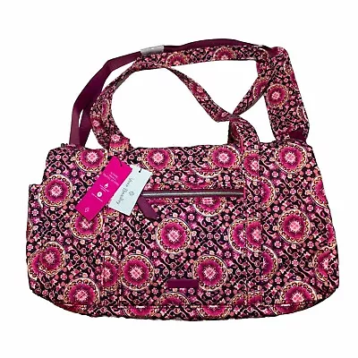 Vera Bradley Duffel Quilted Iconic Small Duffle Bag Raspberry Medallion Pattern • $45