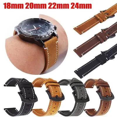 £7.89 • Buy Leather Watch Band Strap 18/20/22/24mm Quick Release Pin Replacement Wrist