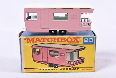 Matchbox Lesney #23 Trailer Caravan Pink Body  In Original Box • $22.95