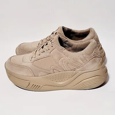 Zara Chunky Y2K Platform Beige Suede Athletic LaceUp Sneakers Wms Shoes 42/ 11US • $39.98