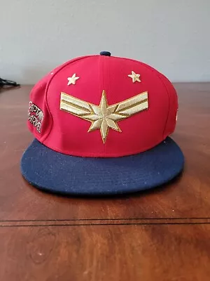 Captain Marvel Adjustable SnapBack BallCap NEW Red Hat 9Fifty Adult/Teen New Era • $17.99