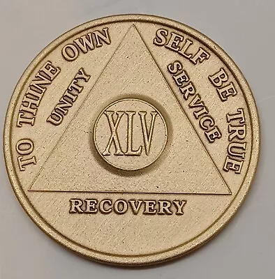 45Year AA Bronze Medallion Sobriety Coin Recovery Alcoholics Anonymous • $4.50