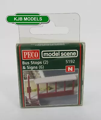 £5.90 • Buy BNIB N Gauge Peco Model Scene 5192 2 Bus Stops With Shelters And 6 Signs - Kit