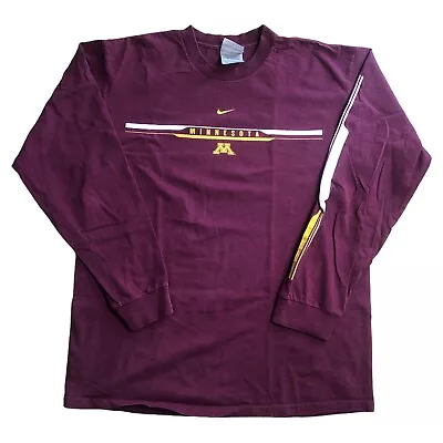 Vtg Nike University Of Minnesota Center Check Long Sleeve Shirt Medium Gophers • $14.97