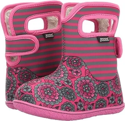 BOGS Kid Girls Wellies Baby Wellington Boots Waterproof Pink Washable Warm Size • £24.95