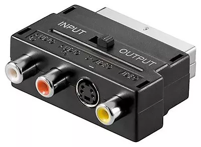 £3.68 • Buy Goobay Scart Adaptor Black Scart Male To 3x RCA Female +Mini-DIN 4 S-Video