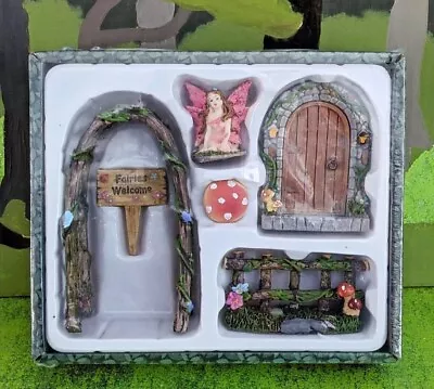 Fairy Garden Starter Kit 6 Pc Set Fairy Fairy Door Fence And More New In Box • $12.71