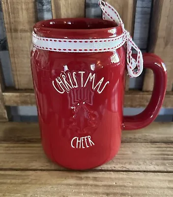 Rae Dunn Mason Jar Red “Christmas Cheer” Mug 2023 Holiday Decor - New Farmhouse • $22