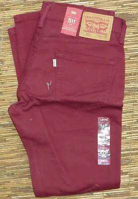 Levi's 511 Mens Extra Skinny Low Straight Mid-rise Colored Denim Jeans List $59 • $30.79