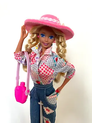 Vintage Mattel 1996 Blonde Horse Lovin' Barbie Doll Dressed • $50