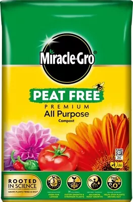 Miracle Gro All Purpose Peat Free Compost Soil Flower Beds Borders 10L - 40L • £7.99