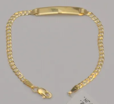 10K Solid Yellow Gold Cuban Curb Link Chain Baby ID Bracelet 5.5 In 1.9 Gr Q8 • $135.70