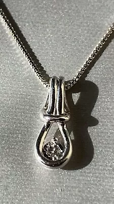 1/10 Carat Diamond Retired Zales Necklace Sterling Silver Natural Diamond • $75